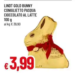 Famila LINDT GOLD BUNNY CONIGLIETTO PASQUA CIOCCOLATO AL LATTE offerta