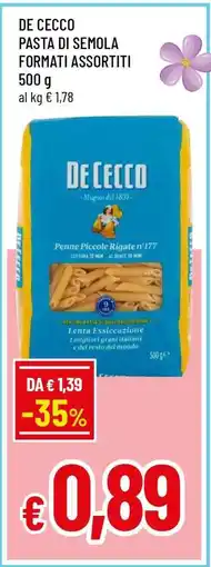 Famila DE CECCO PASTA DI SEMOLA FORMATI ASSORTITI offerta