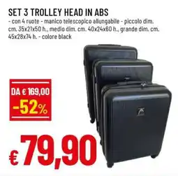Famila SET 3 TROLLEY HEAD IN ABS offerta