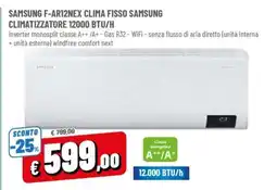 Famila SAMSUNG F-AR12NEX CLIMA FISSO SAMSUNG CLIMATIZZATORE 12000 BTU/H offerta