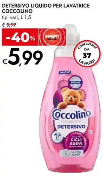 Bennet Detersivo liquido per lavatrice COCCOLINO offerta