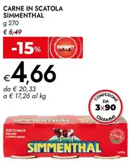 Bennet Carne in scatola SIMMENTHAL offerta