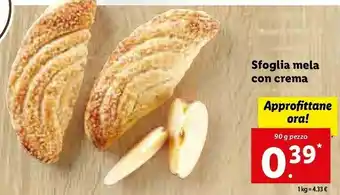 Lidl Sfoglia mela con crema offerta