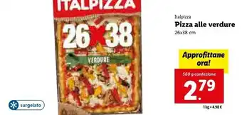 Lidl Italpizza pizza alle verdure 26x38 cm offerta