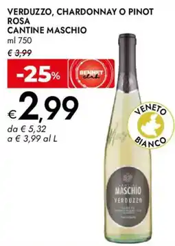 Bennet Verduzzo, chardonnay o pinot rosa CANTINE MASCHIO offerta