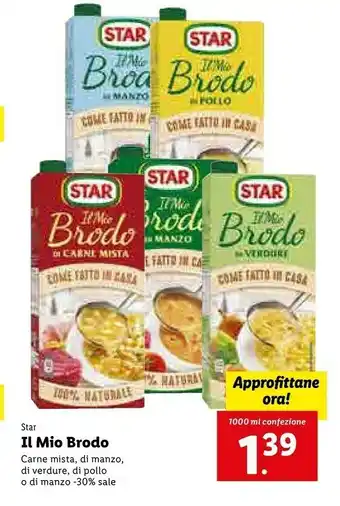 Lidl Il mio brodo carne mista 1000 g(ml) offerta