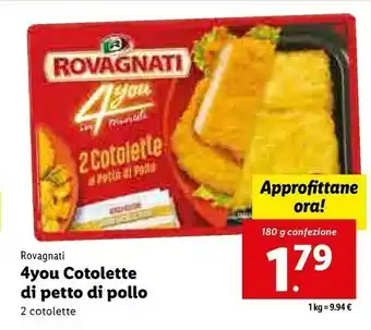 Lidl 4you cotolette di petto di pollo offerta