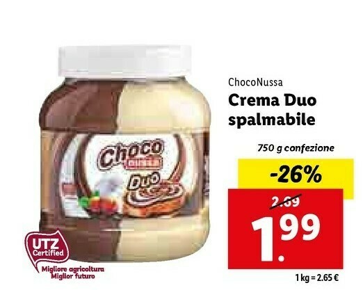 Offerta Chocco nussa crema duo spalmabile nel volantino di Lidl