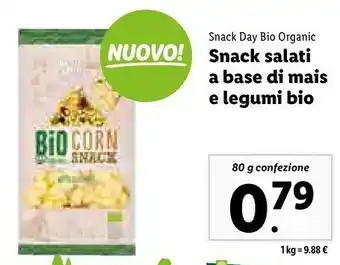 Lidl Snack salati a base di mais e legumi bio offerta