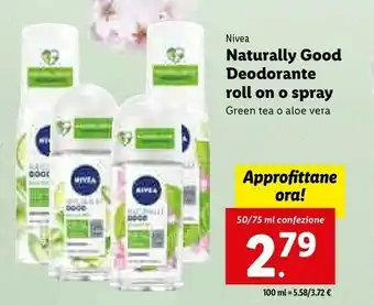 Lidl Naturally good deodorante roll on o spray offerta