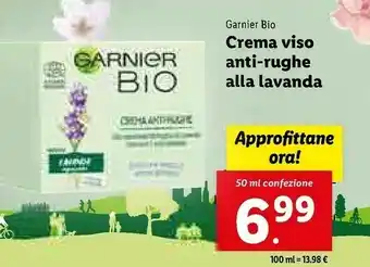 Lidl Bio crema viso anti-rughe alla lavanda offerta