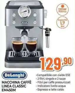 Expert DeLonghi MACCHINA CAFFÈ LINEA CLASSIC EM450M offerta