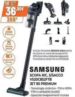 Expert SAMSUNG SCOPA RIC. S/SACCO VS20C852FTB JET 85 PREMIUM offerta