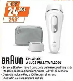 Expert BRAUN EPILATORE A LUCE PULSATA PL3020 offerta