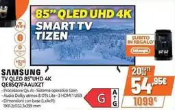 Expert SAMSUNG TV QLED 85"UHD 4K QE85Q7FAAUXZT offerta