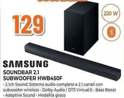 Expert SAMSUNG SOUNDBAR 2.1 SUBWOOFER HWB450F offerta