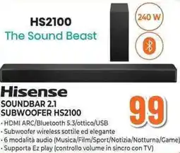 Expert Hisense SOUNDBAR 2.1 SUBWOOFER HS2100 offerta