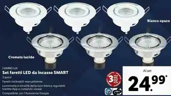 Lidl Livarno lux set faretti led da incasso smart offerta