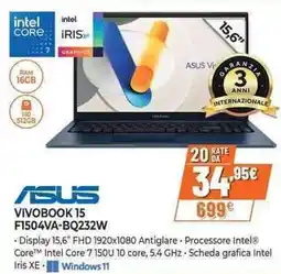 Expert ASUS VIVOBOOK 15 F1504VA-BQ232W offerta