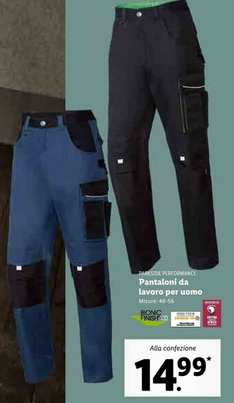 Lidl Parkside performance pantaloni da lavoro per uomo offerta