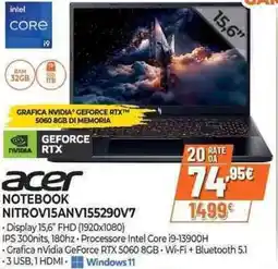 Expert acer NOTEBOOK NITROV15ANV155290V7 offerta