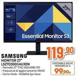 Expert SAMSUNG MONITOR 27" LS27D300GAUXEN offerta