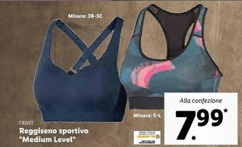 Lidl Crivit reggiseno sportivo medium level offerta