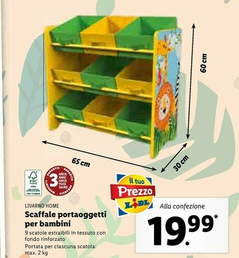 Lidl Livarno home scaffale portaoggetti per bambini offerta