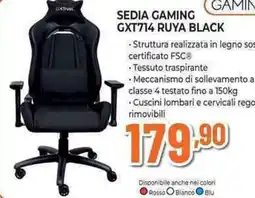 Expert GAMINGXTrust SEDIA GAMING GXT714 RUYA BLACK offerta
