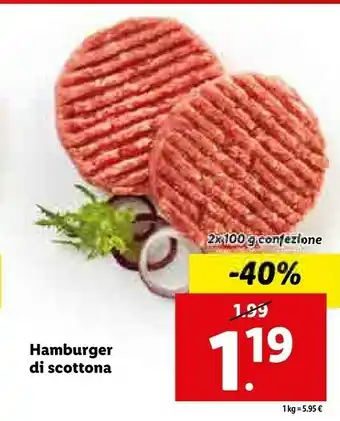 Lidl Hamburger di scottona 200 g offerta
