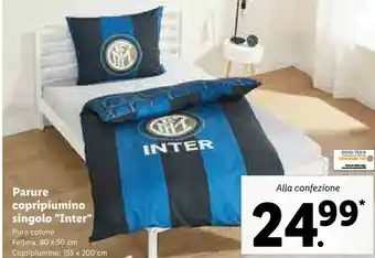 Lidl Parure copripiumino singolo inter offerta