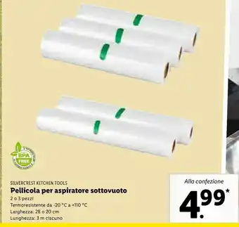 Lidl E pellicola per aspiratore sottovuoto offerta