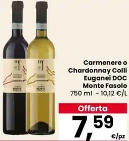 Despar Carmenere o Chardonnay Colli Euganei DOC Monte Fasolo offerta