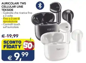 Esselunga Auricolari tws cellular line TEKSIDE offerta