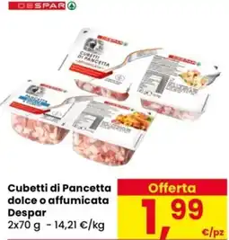 Despar Cubetti di Pancetta dolce o affumicata Despar offerta