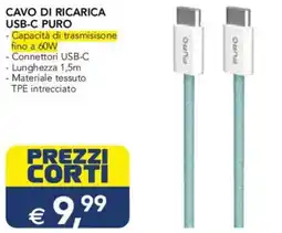Esselunga Cavo di ricarica usb-c PURO offerta