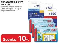 Esselunga Buono carburante eni e Q8 offerta