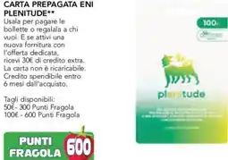 Esselunga Carta prepagata eni PLENITUDE offerta