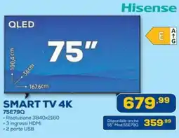 Euronics Hisense SMART TV 4K 75E79Q offerta