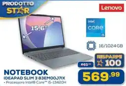 Euronics Lenovo NOTEBOOK IDEAPAD SLIM 3 83EM00J7IX offerta