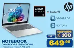 Euronics hp NOTEBOOK OMNIBOOK 3 15-FN0006NL offerta