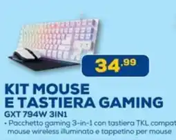 Euronics GXTrust KIT MOUSE E TASTIERA GAMING GXT 794W 3IN1 offerta