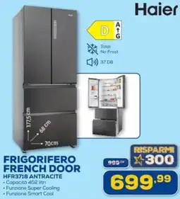 Euronics Haier FRIGORIFERO FRENCH DOOR HFR3718 ANTRACITE offerta