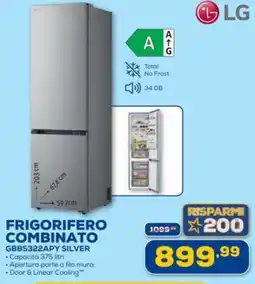 Euronics LG FRIGORIFERO COMBINATO GBBS322APY SILVER offerta