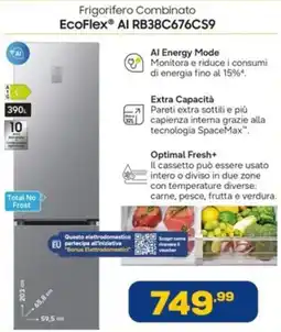 Euronics SAMSUNG Frigorifero Combinato EcoFlex Al RB38C676CS9 offerta