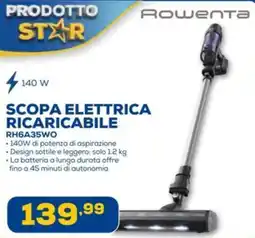 Euronics Rowenta SCOPA ELETTRICA RICARICABILE RH6A35WO offerta