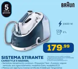 Euronics BRAUN SISTEMA STIRANTE CARESTYLE 5 IS5245BL offerta