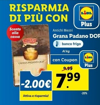 Lidl Antichi mestri grana padano dop offerta