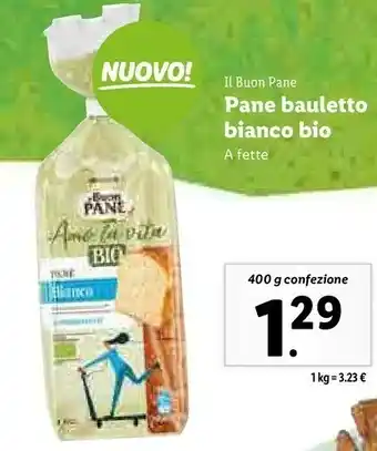 Lidl Pane bauletto bianco bio 400 g offerta