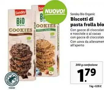 Lidl Biscotti di s pasta frolla bio 200 g offerta